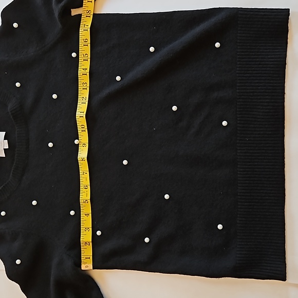 Loft, black, sweater, with faux pearls. Size S. - Picture 5 of 6